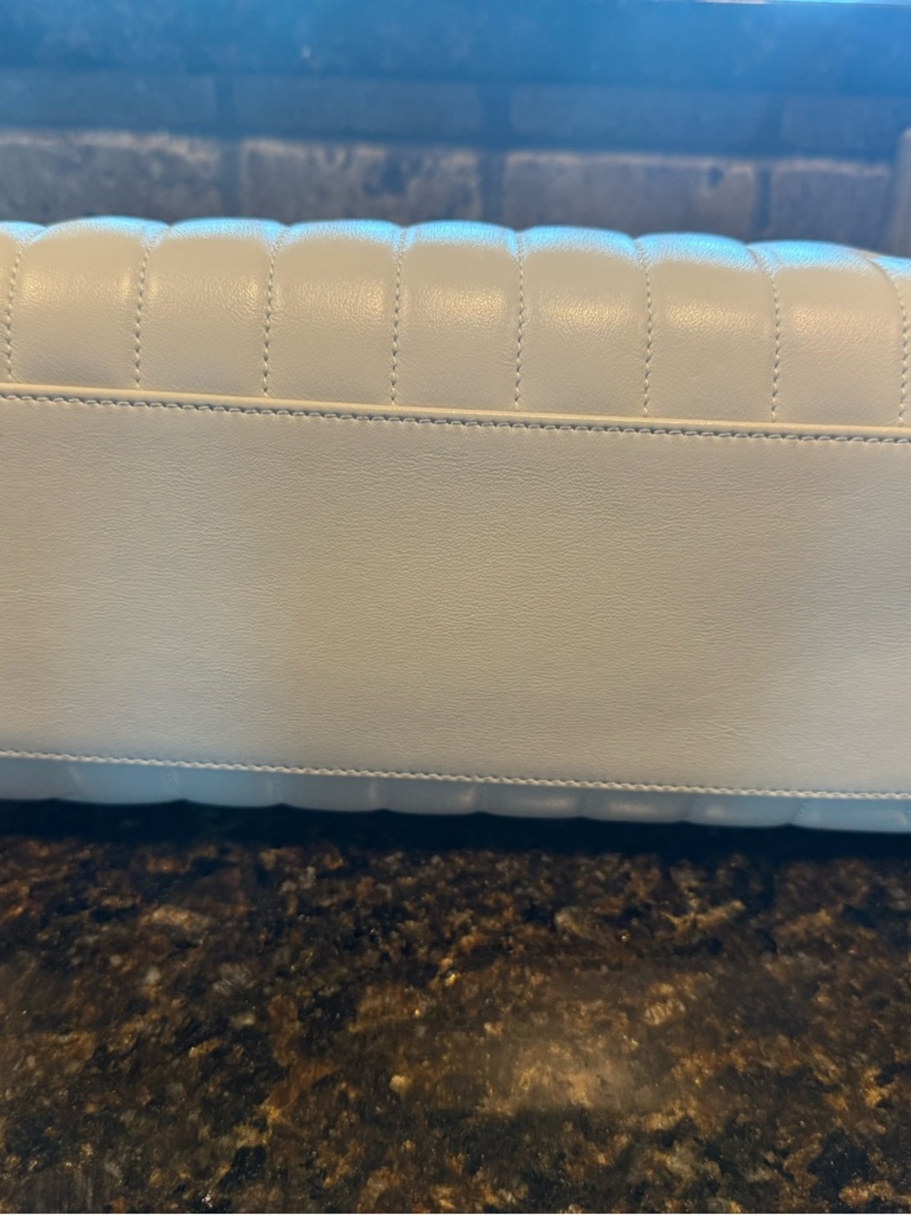 Yves Saint Laurent Cream Quilted LouLou Puffer Chevron Quilted Shoulder bag - Picture 8 of 13